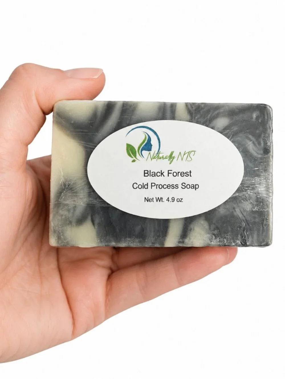 Naturally NTS Black Forest Cold Process Soap – 4.9 oz – Black & Cream